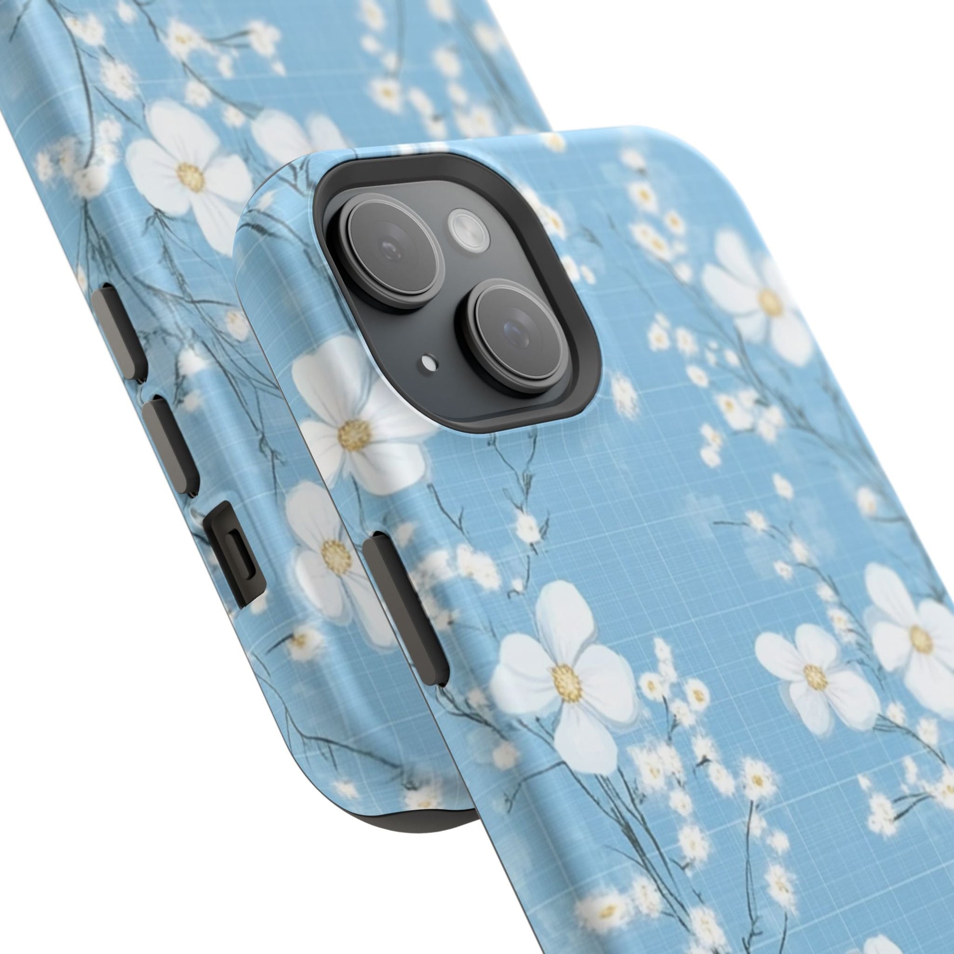 Powder Blue Floral Impact - Resistant Phone Case - DS Artwork N Design