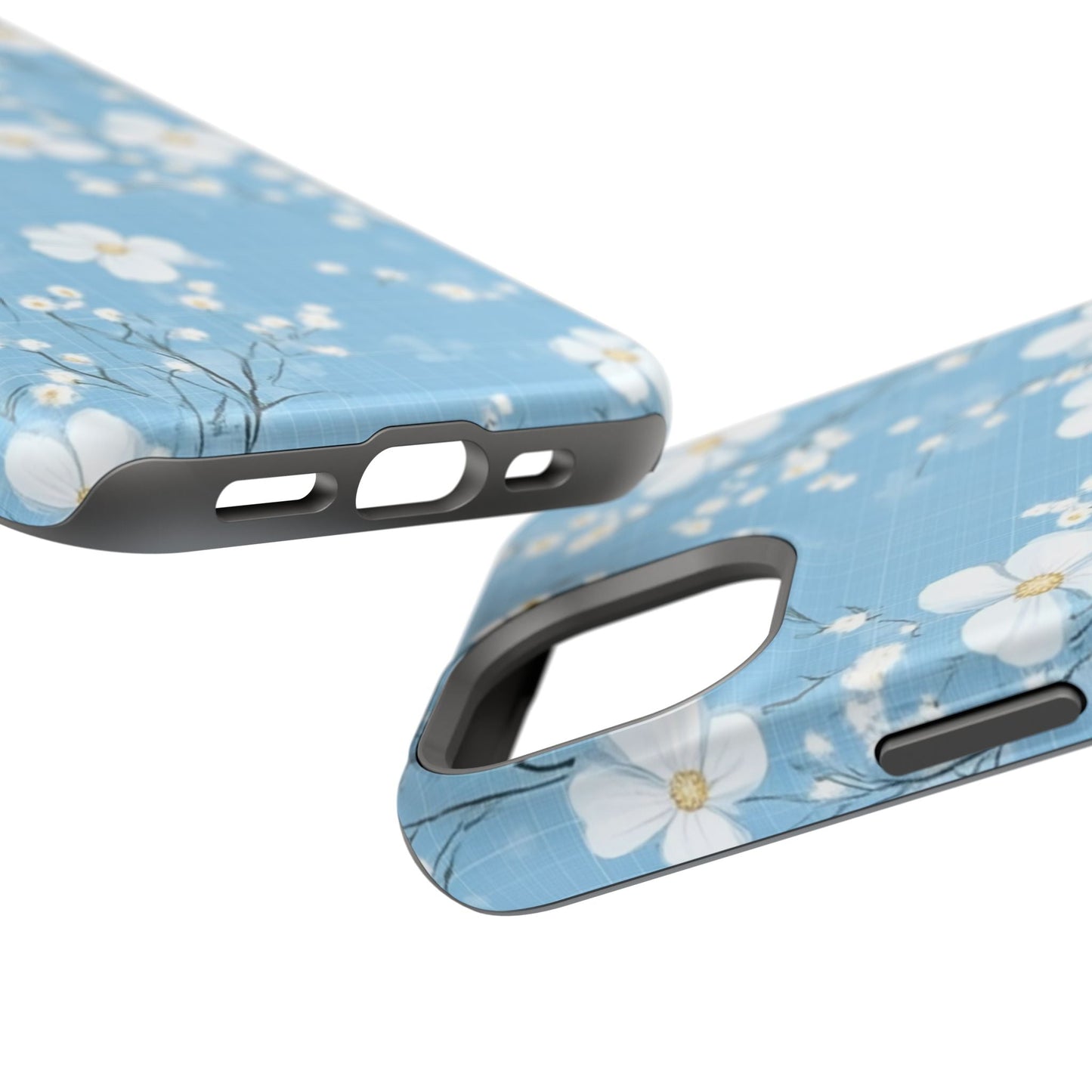Powder Blue Floral Impact - Resistant Phone Case - DS Artwork N Design