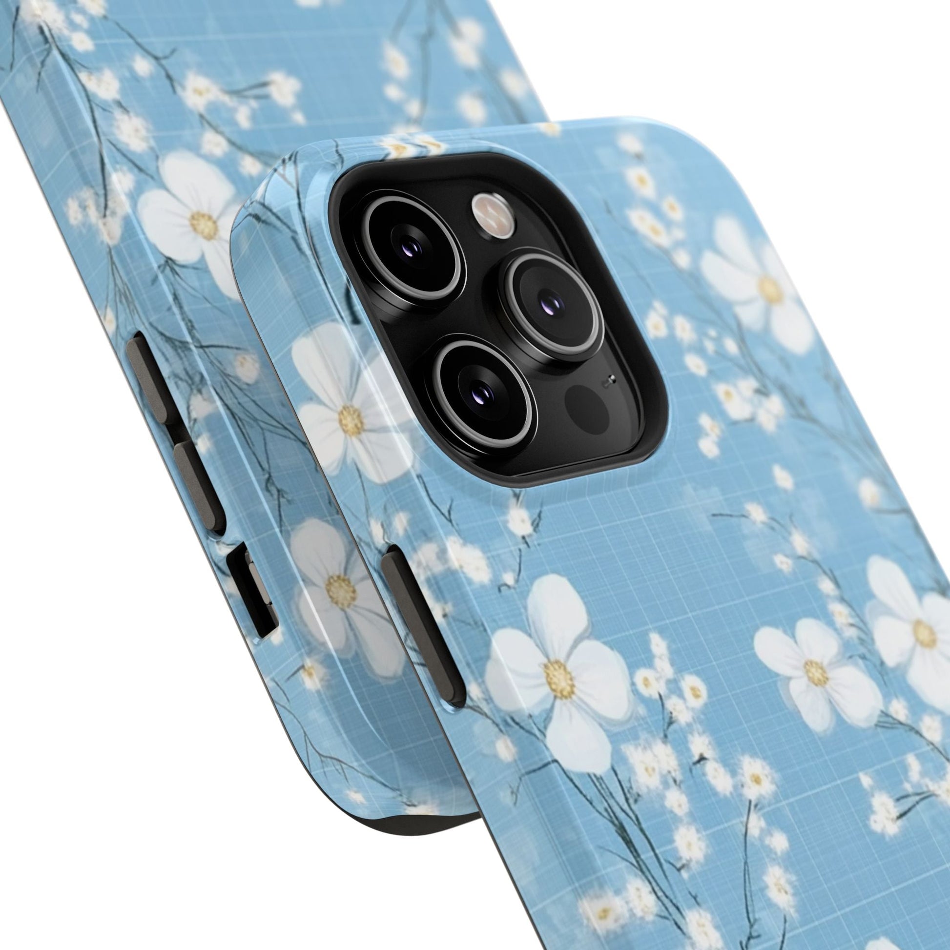 Powder Blue Floral Impact - Resistant Phone Case - DS Artwork N Design