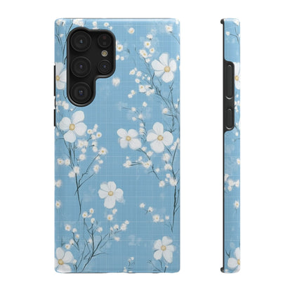 Powder Blue Floral Impact - Resistant Phone Case - DS Artwork N Design