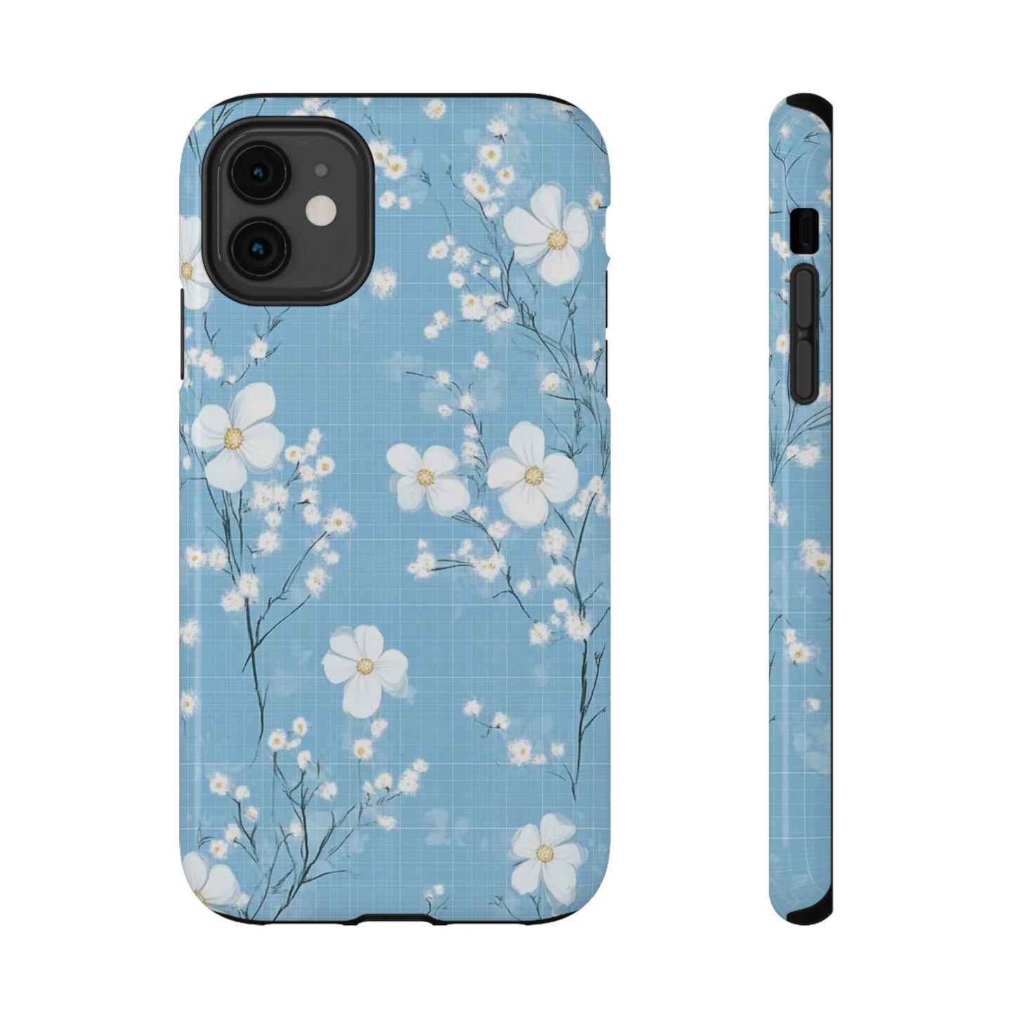 Powder Blue Floral Impact - Resistant Phone Case - DS Artwork N Design
