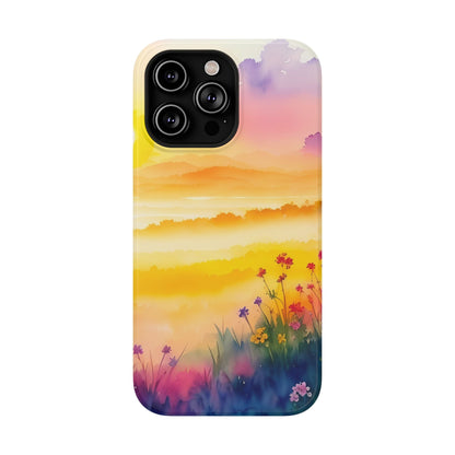 Scenic Landscape IPhone Case - Floral Sunset Design - DS Artwork N Design