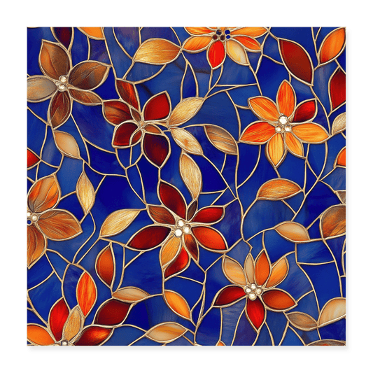 Stained glass flowers - Poster 16x16 - DS Artwork N Design