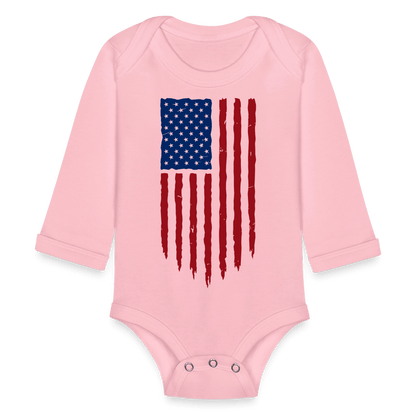 USA flag - Long Sleeve Baby onesie - DS Artwork N Design