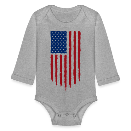 USA flag - Long Sleeve Baby onesie - DS Artwork N Design