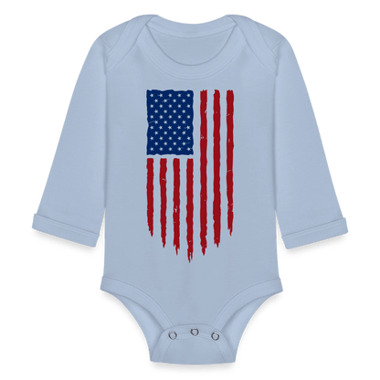 USA flag - Long Sleeve Baby onesie - DS Artwork N Design