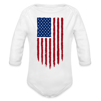 USA flag - Long Sleeve Baby onesie - DS Artwork N Design