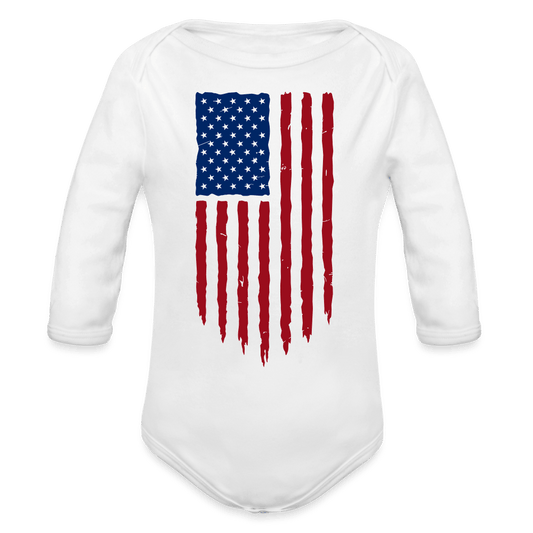 USA flag - Long Sleeve Baby onesie - DS Artwork N Design
